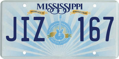 MS license plate JIZ167