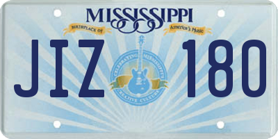 MS license plate JIZ180