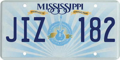 MS license plate JIZ182