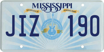 MS license plate JIZ190