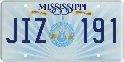 MS license plate JIZ191