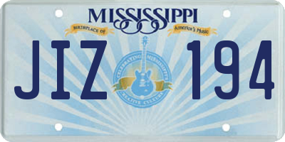 MS license plate JIZ194
