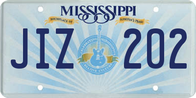 MS license plate JIZ202