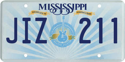 MS license plate JIZ211