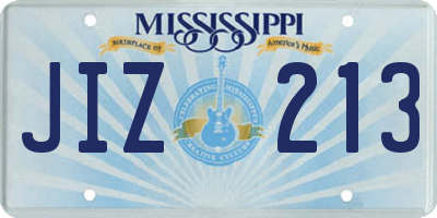 MS license plate JIZ213