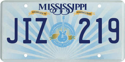 MS license plate JIZ219