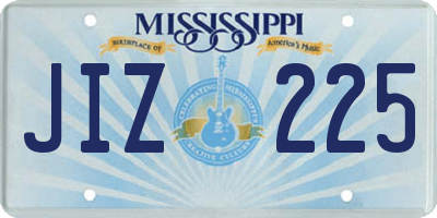 MS license plate JIZ225