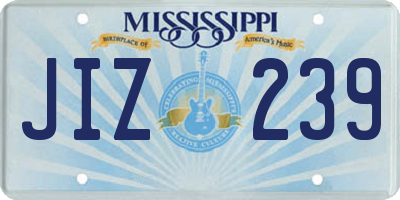 MS license plate JIZ239