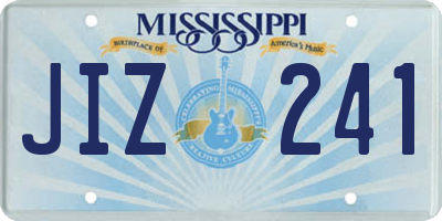 MS license plate JIZ241