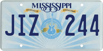 MS license plate JIZ244