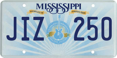 MS license plate JIZ250