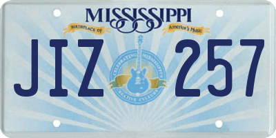 MS license plate JIZ257