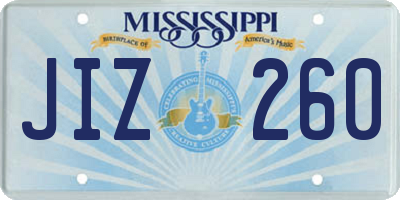 MS license plate JIZ260