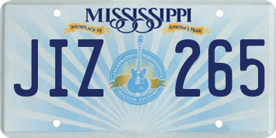 MS license plate JIZ265
