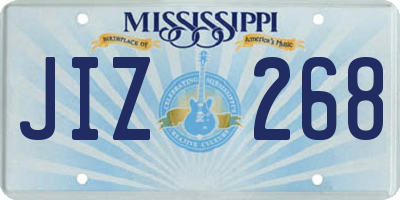 MS license plate JIZ268