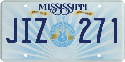 MS license plate JIZ271