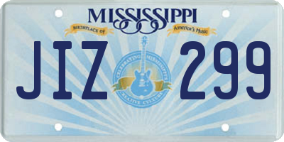 MS license plate JIZ299
