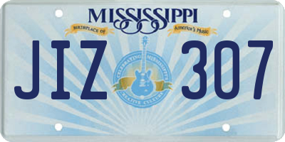 MS license plate JIZ307