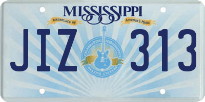 MS license plate JIZ313
