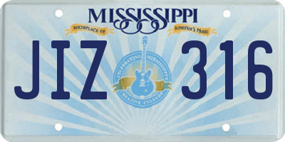 MS license plate JIZ316