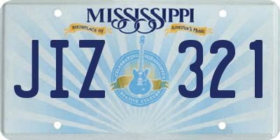 MS license plate JIZ321