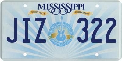 MS license plate JIZ322