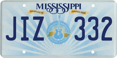 MS license plate JIZ332