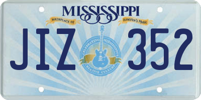 MS license plate JIZ352