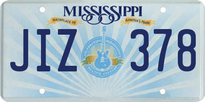 MS license plate JIZ378
