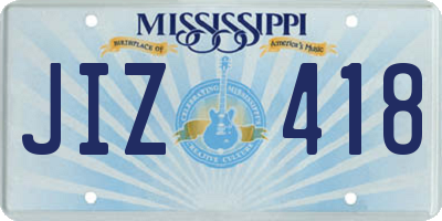 MS license plate JIZ418