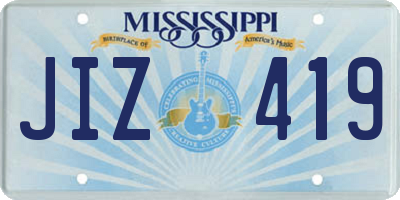 MS license plate JIZ419