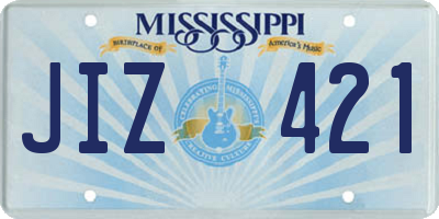 MS license plate JIZ421