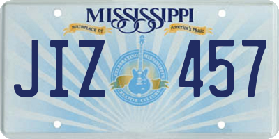 MS license plate JIZ457