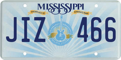 MS license plate JIZ466