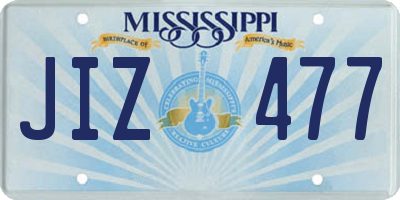 MS license plate JIZ477