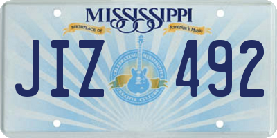 MS license plate JIZ492