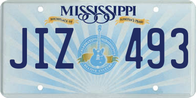 MS license plate JIZ493