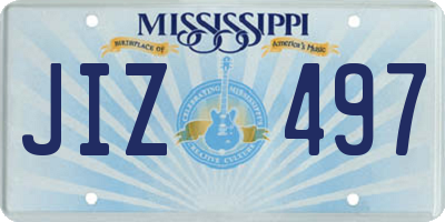 MS license plate JIZ497
