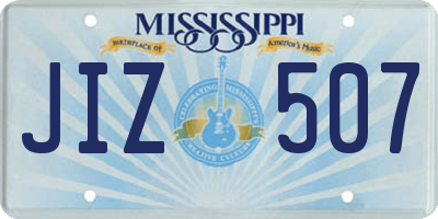 MS license plate JIZ507