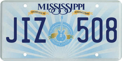 MS license plate JIZ508