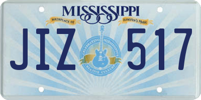 MS license plate JIZ517