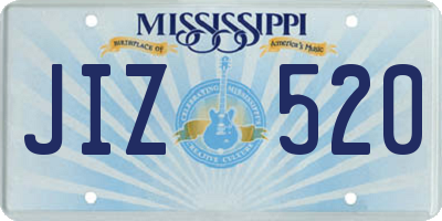MS license plate JIZ520