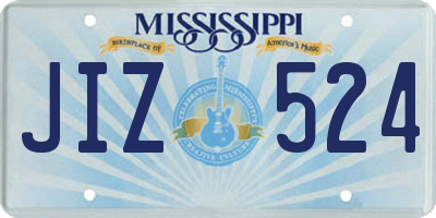 MS license plate JIZ524