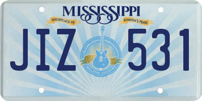 MS license plate JIZ531