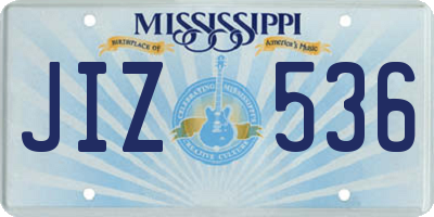 MS license plate JIZ536