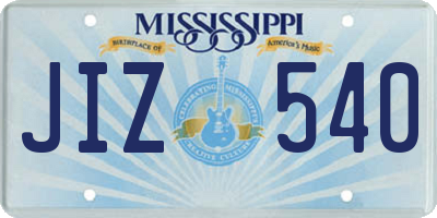MS license plate JIZ540