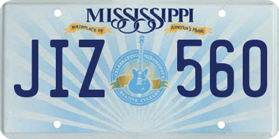 MS license plate JIZ560