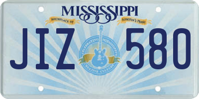 MS license plate JIZ580