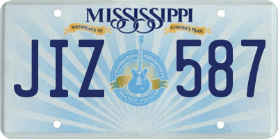MS license plate JIZ587