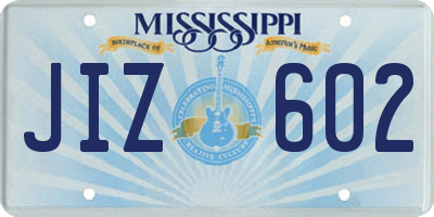MS license plate JIZ602